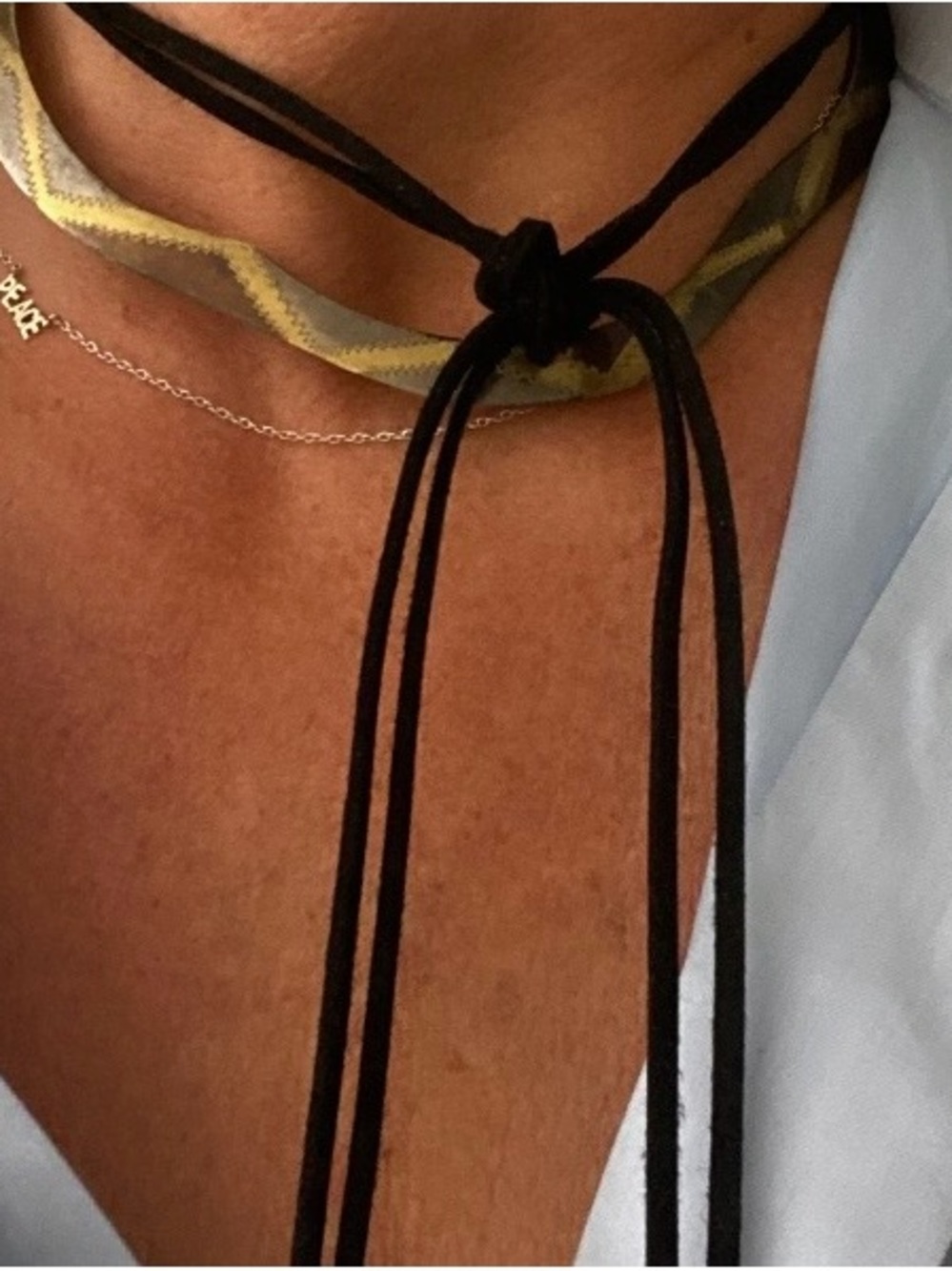 Vintage tribal brass torque Choker Necklace with etched design 70’s vibe
